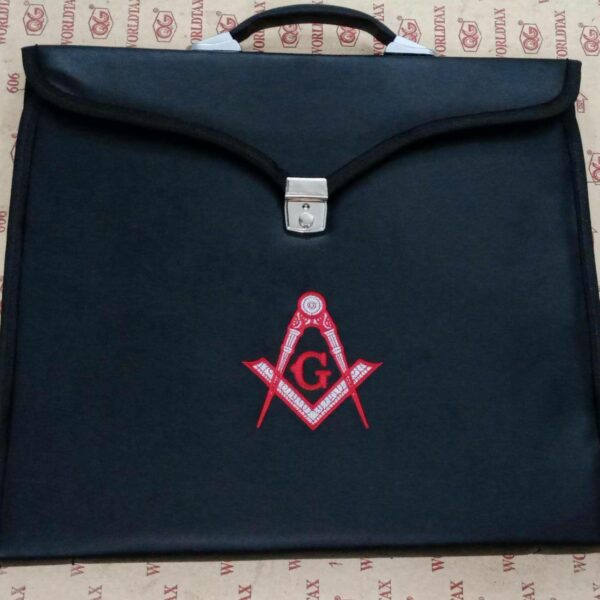 Masonic Apron Case Leather Master Mason (Machine Embroidered)